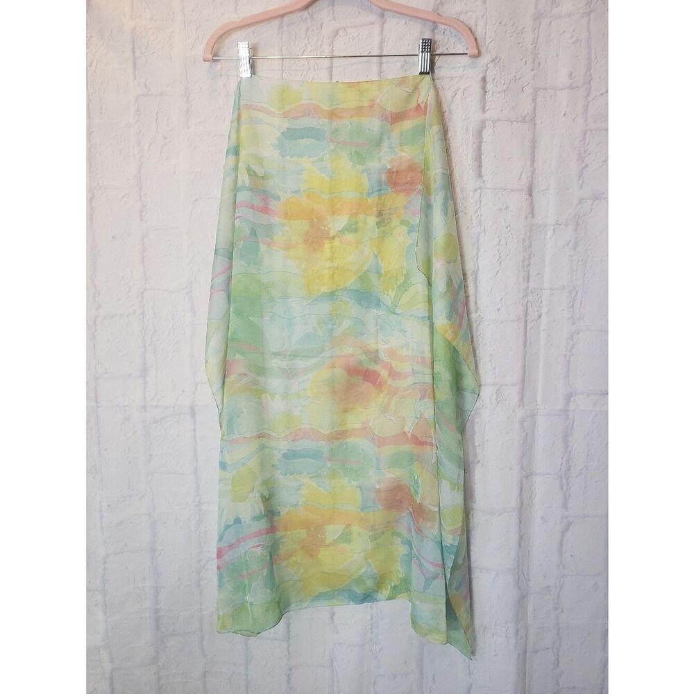 SHEER WATERCOLOR Square Floral SCARF
